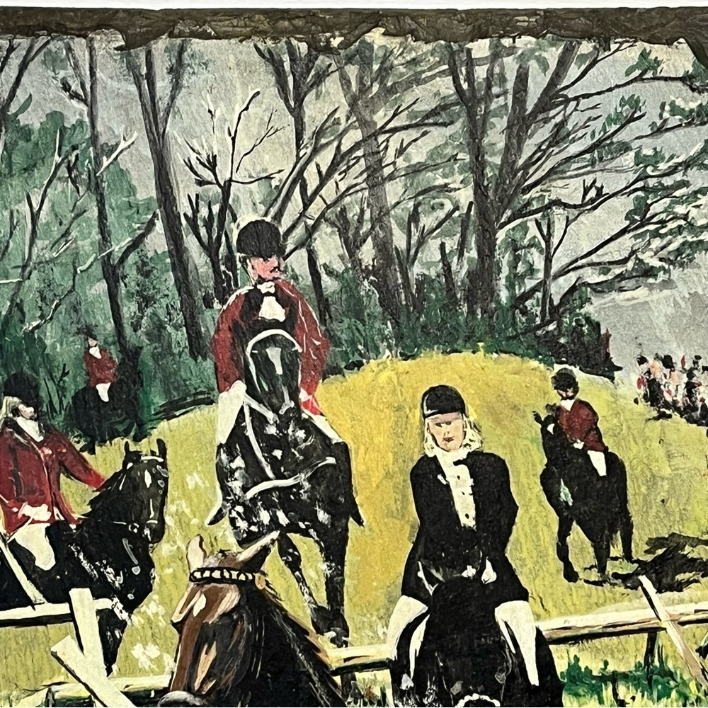Original Equestrian Art Painted on Slate - Picture 7 of 12